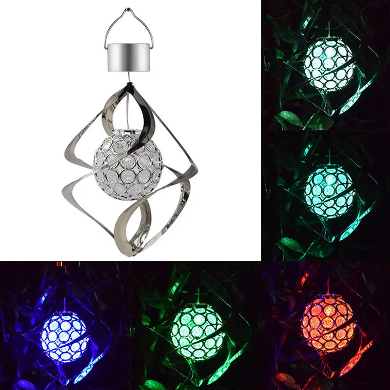 

LED Solar Lamps Outdoor Garden Wind Spinner Solar Power Lamp Hanging Wind Bell Lights for Home Garden Decoration Lighting