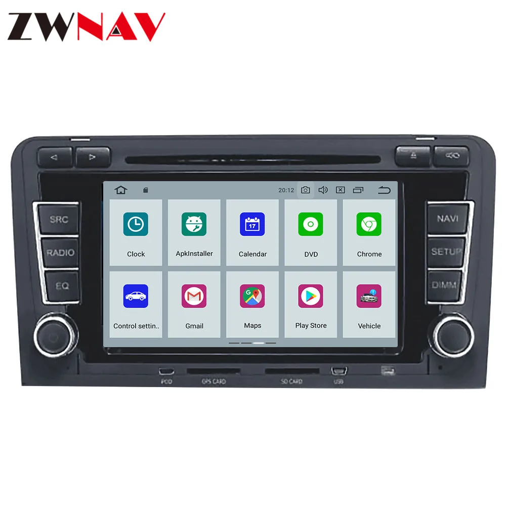 Cheap ZWNAV Android 9.0 Car DVD Player For Audi A3 S3 2003-2012 Android Radio Ibiza GPS with Mirroring link RDS Free 8G Map Card 1