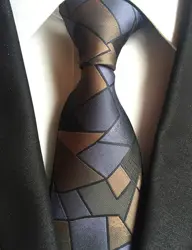 Lingyao Новые 8 см роскошные тканые галстуки Топ Мода галстук с геометрическим узором для господа (из 2400 стежков красочные нити)