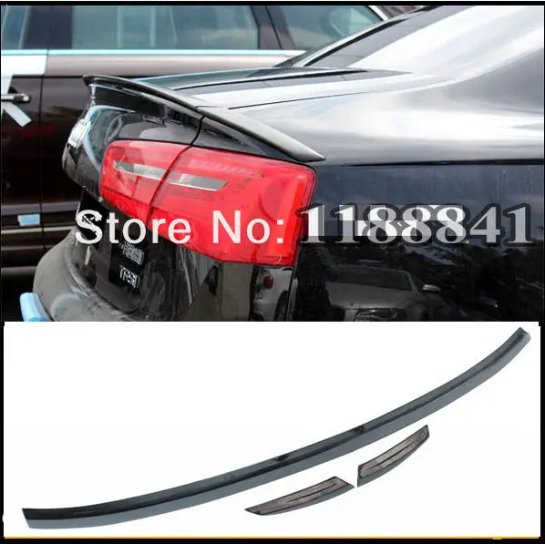 PU 3pcs/set ABT style A6 rear trunk spoiler auto car rear bumper
