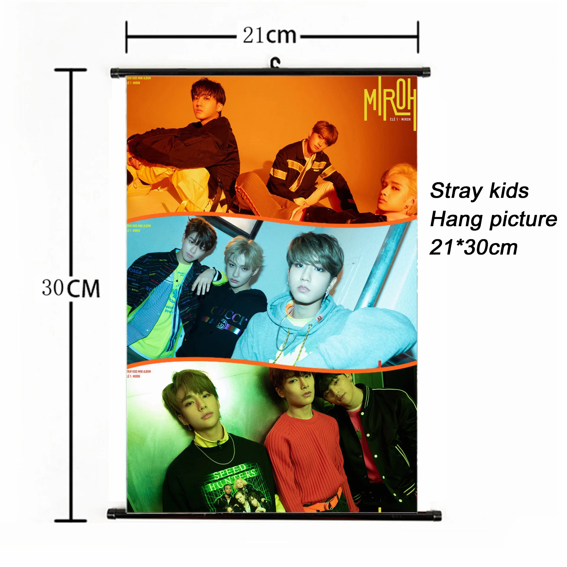 Мода Kpop бродячие дети повесить картину 21*30 см плакат бродячий дети MIROH альбом Фотокарта для фанатов Коллекция корейский Канцелярский набор - Цвет: SKD00802