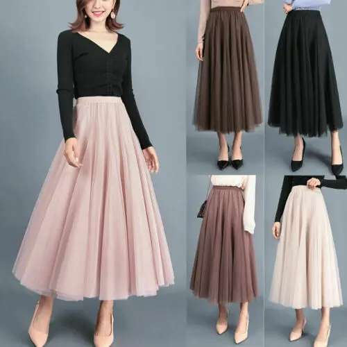 Женская фатиновая юбка пачка однотонная плиссированная с высокой талией один
