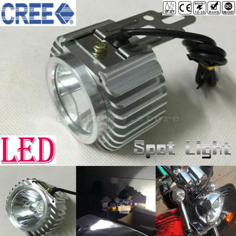 Super Bright Chrome Motorcycle LED Headlight Driving Fog Spot Work Headlamp Spotlight Head Night Light font