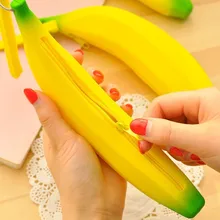 2016 New Fashion Funny Gadget Creative Novelty Portable Silicone Zipper Banana Purse Bag Wallet Pouch Keyring Coin Pencil Case