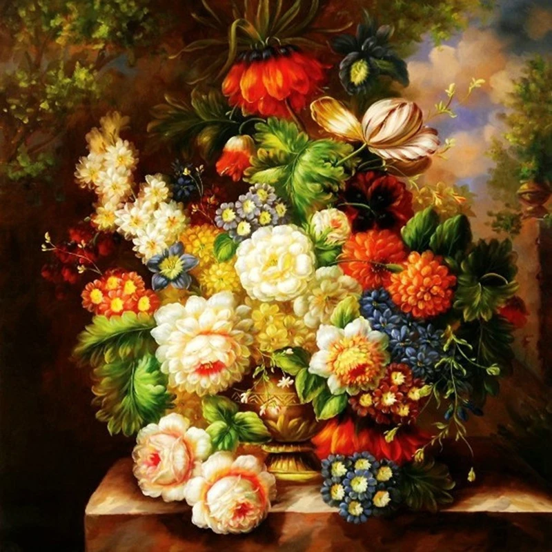 

Full Square/Round Drill 5D DIY Diamond Painting Cross Stitch " Bright flowers" 3D Embroidery Mosaic Home Decor Gifts HCR