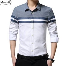 Марка mwxsd повседневные мужские рубашки с длинным рукавом slim Fit oxford рубашки мужские рубашки vete мужские футболки chemise homme