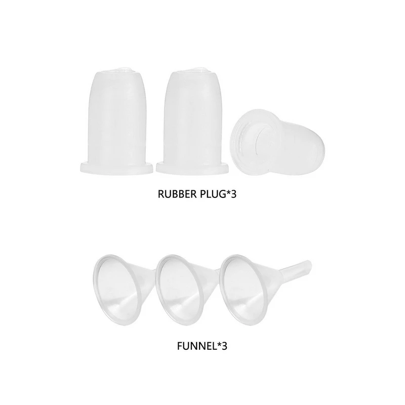 Mayitr 3.5ml Portable Empty Tubes Plastic Eyeliner Lip Gloss Mascara Tubes+Rubber Inserts+Funnels Set For Refillable Bottles
