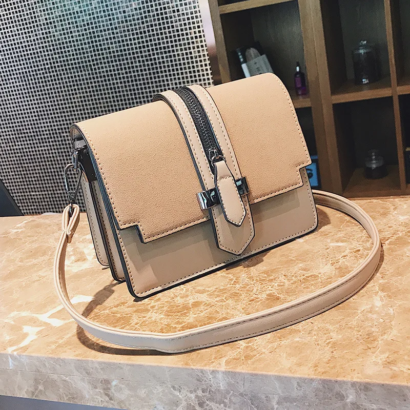 

Miyahouse High Quality Leather Woman Shoulder Bag Simple Solid Color Crossbody Bag Female Zipper Design Messenger Bag Female