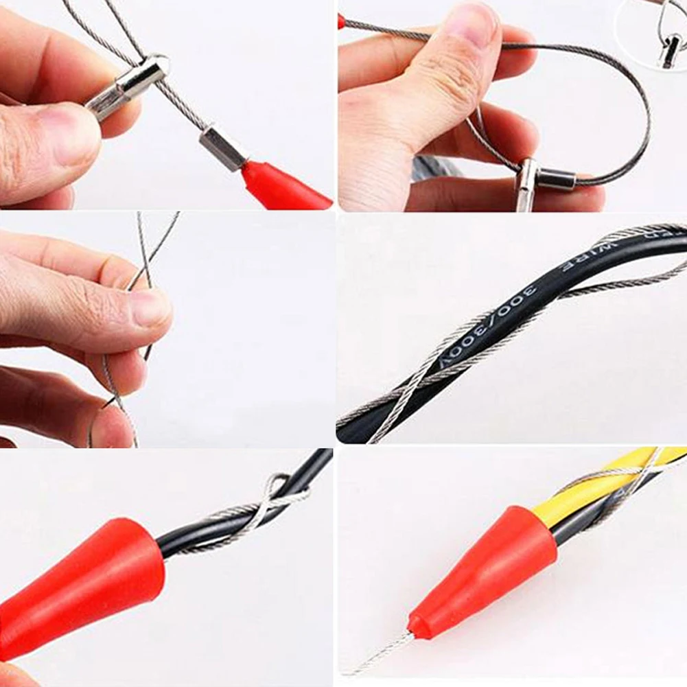 

Durable Guide Device Snake Fish Tape Set With Cable Tensioner Duct Spiral Push Puller Electric Fiberglass Wire Accessories