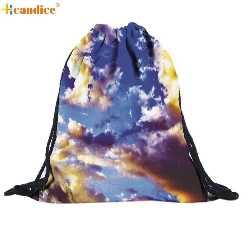 

Naivety 2016 New Unisex Beautiful Sky Landscape Patten Backpacks 3D Printing Drawstring Bags JUL16 drop shipping