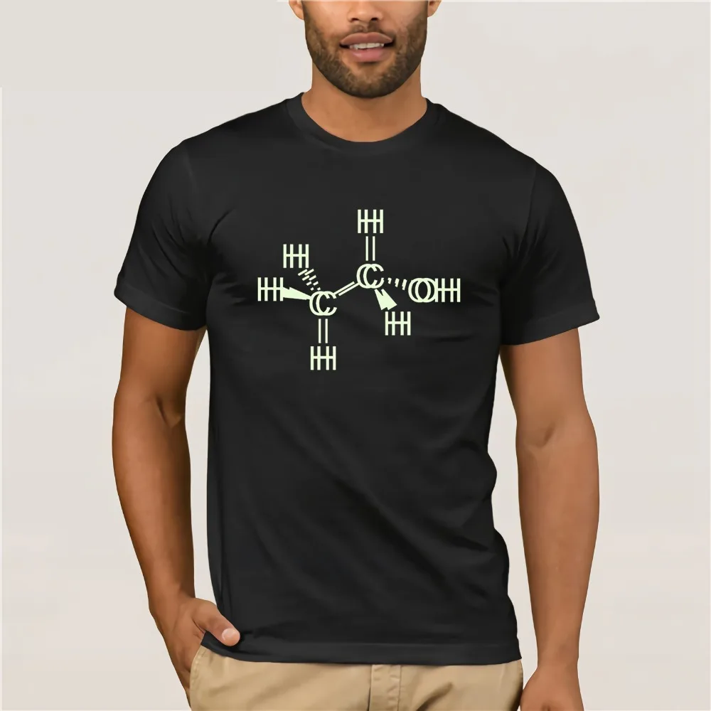 2019 Новая мода химический алкоголь молекула структура Мужская футболка 100% хлопок мужской с круглым вырезом Футболка Повседневная короткая