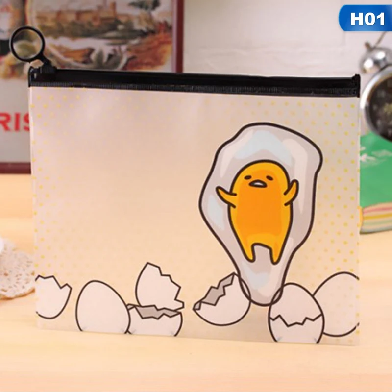 22*18 см Новинка Gudetama Lazy Яйцо мультфильм ПВХ-Сумка для документов Файл канцелярская папка-Органайзер