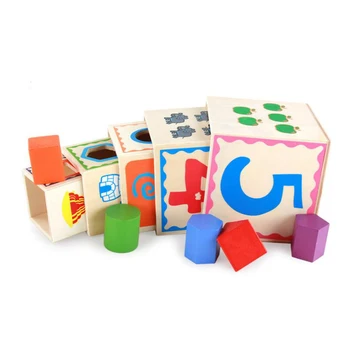 

Baby wooden toys Models & Building Toy Building shape block Russian Nesting Doll 5 Layer Matryoshka wooden box for gifts