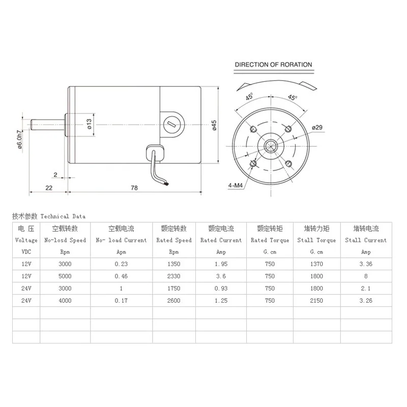 ZHENGKE ZYTD-45SRZ-R 45 мм 12 V/24 вольтового источника электропитания постоянного тока круглый вал 2000RPM3000RPM4000RPM5000RPM 7 Вт/8 Вт