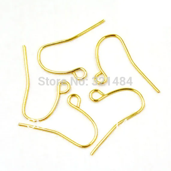 

Hot Sale Bulk 2000pcs 21mm Gold plated metal French Earring Hook Wires Earwire Jewelry Findings