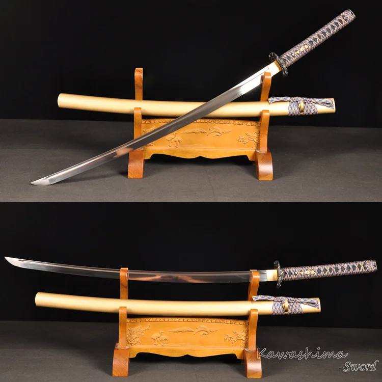 

Japanese Sword Dojo Training Katana Full Tang Blade with Light Weight Dragon Tsuba Full Tang Sharpness Gold Wood Scabbard