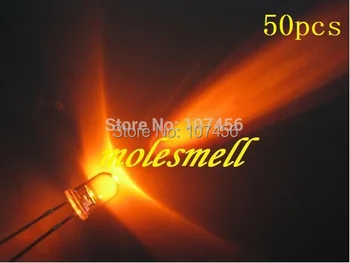 

50pcs/lot 5mm Ultra Bright LED Orange led light round orange led water clear led lamp