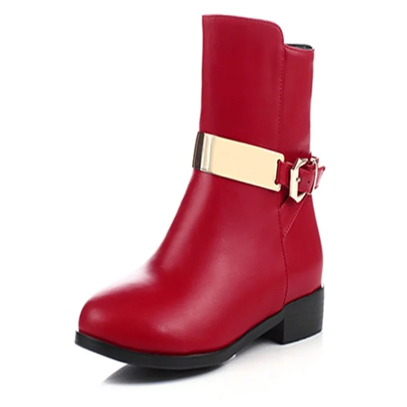 

Sequined Short Plush square high heels woman casual shoes round toe Solid martin ankle boots Ankle boots shoes