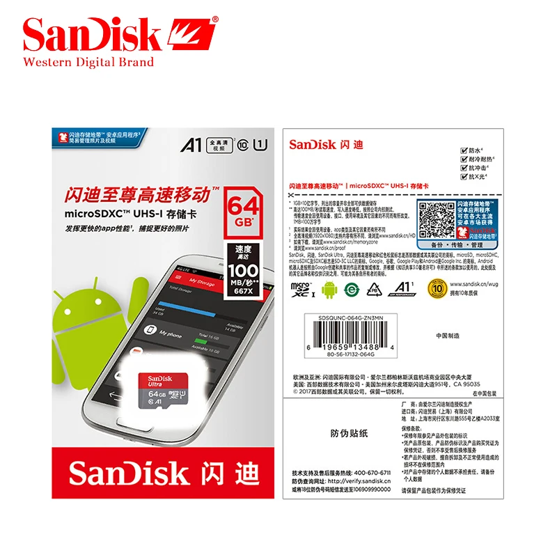 Sandisk микро SD карты Class10 16 Гб оперативной памяти, 32 Гб встроенной памяти, 64 ГБ 128 90 МБ/с. оригинальную карту TF слот для карт памяти флеш-карта памяти