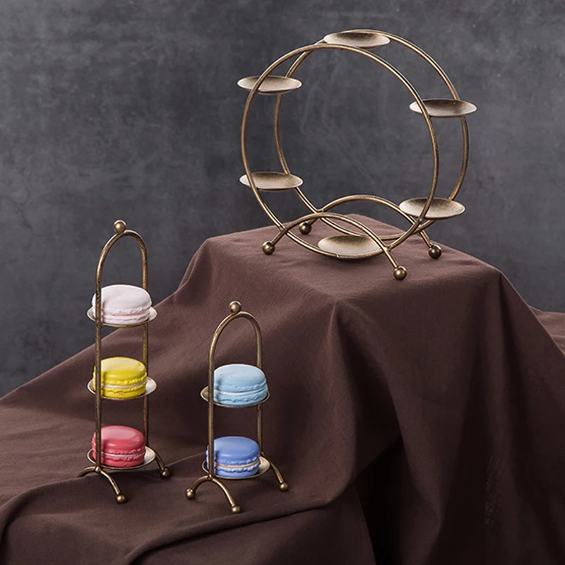 

Vintage Gold Iron Ferris Wheel Cake Stand Birthday Party Hotel Cake Decoration Wedding Dessert Cupcake Plates Bar Baking Supply