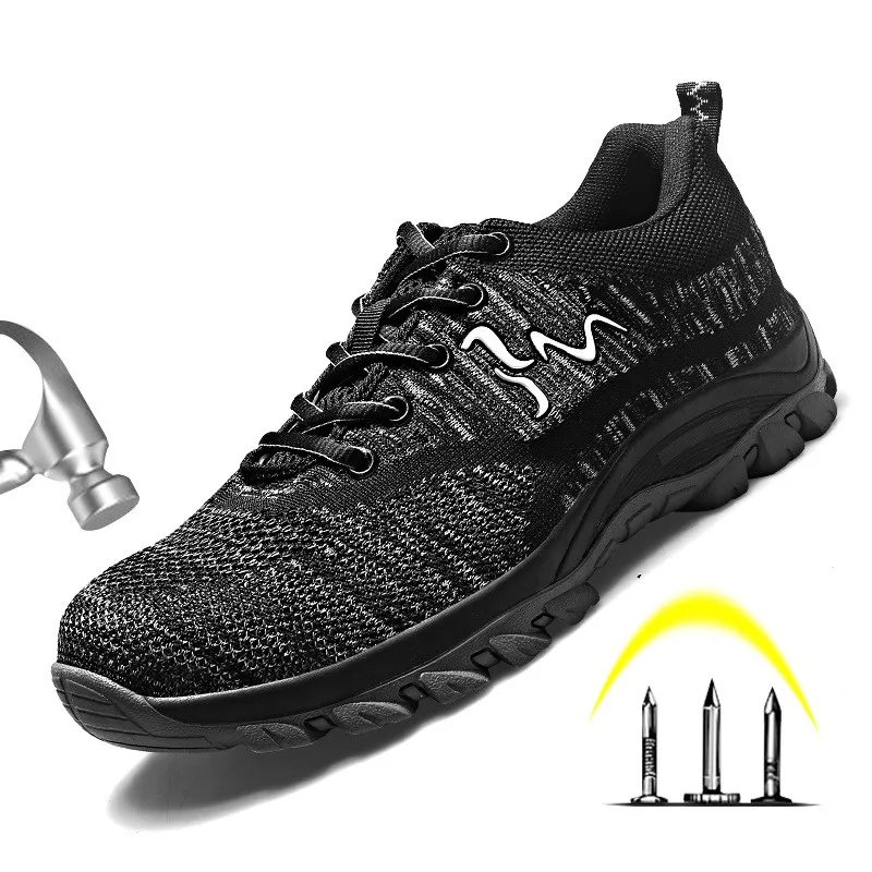 men big size steel toe covers working safety shoes breathable summer anti-puncture tooling low boots protect footwear