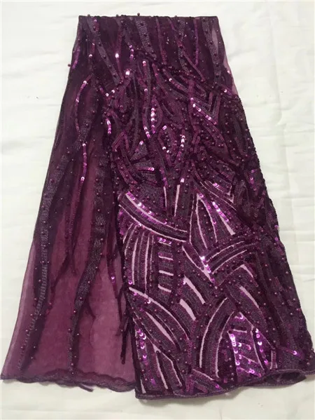 

French chic and elegant lace fabric for African Christmas parties lace beaded and sequined dresses