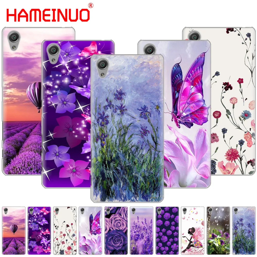 

Simple lavender Purple flowers Cover phone Case for sony xperia C6 XA1 XA2 XA ULTRA X XP L1 L2 X XZ1 compact XR/XZ PREMIUM