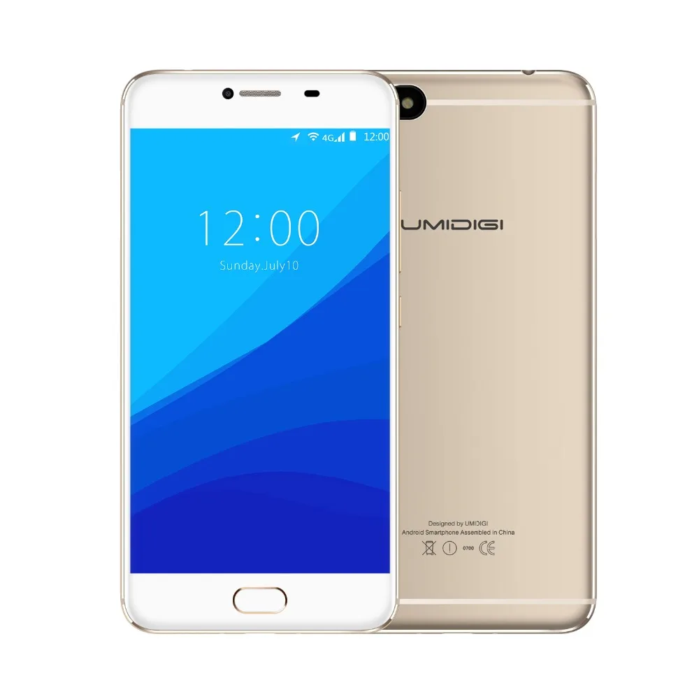 Umidigi C Note Android 7.0 Metal Smartphone Fingerprint Mobile Phone MTK MT6737T 3GB RAM 32GB ROM 3800Mah Auto-focus 4G Phone