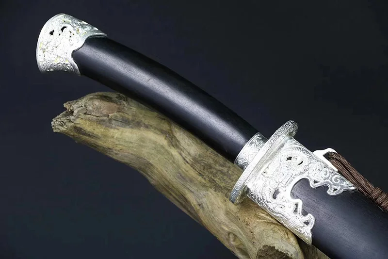 Home Decoration Chinese Qing Dynasty Sword Handmade Damascus Folded Steel Full Tang Blade Functional Real Sword very Sharp