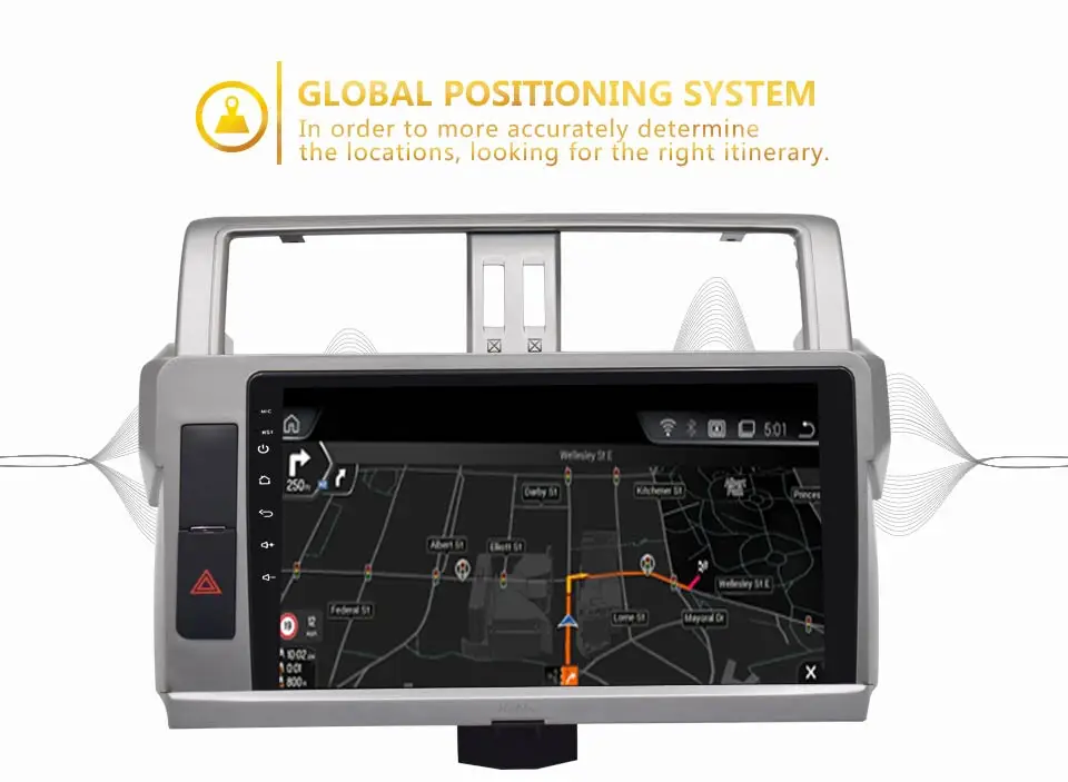 Flash Deal KiriNavi 2 din 10.2" Touch Screen Android Car Radio For Toyota Prado 2014-2017 Multimedia GPS Navigation Player audio WIFI MP3 3