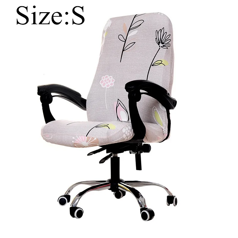 Новая печать стрейч спандекс чехлы на стулья для офисного компьютерного стула вращающийся подъемник сидения стулья конференц-зал, чехлы для сидений съемные - Цвет: xiuxian     S