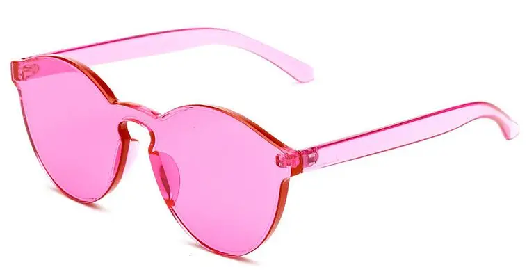 Прозрачные солнцезащитные очки с кошачьим глазом для женщин, модные женские винтажные Пластиковые оправы, зеркальные яркие цвета, женские очки, люксовый бренд - Цвет линз: Rose Red