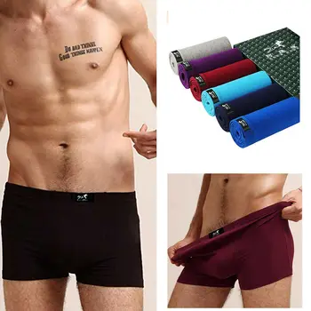 

6Pcs One Box Men's U Convex Cotton Soft Breathable Comfy Underwear Bulge Boxers Plain Color Breathable Shorts L-XXXL