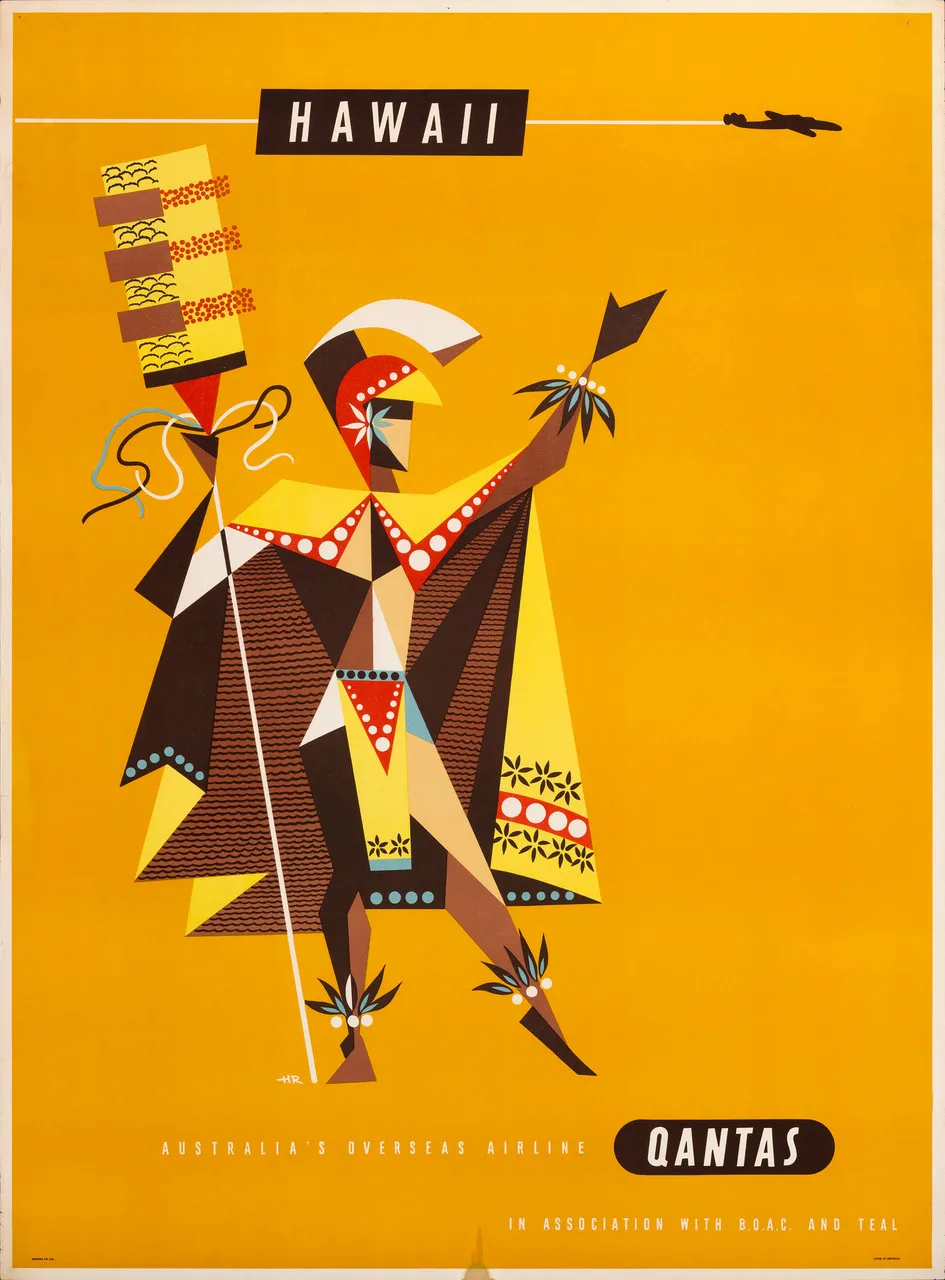 

Qantas Airways Hawaii Travel Classic Wall Sticker Canvas Paintings Decorative Vintage Poster Home Bar Decor Gift