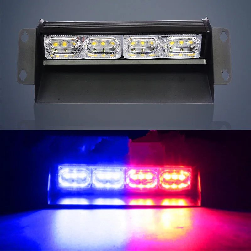 

12 LED Car High Power LED Strobe Light Police Lights LED Warning Light Beads Super Bright Front windshield Sucker Shovel Lights