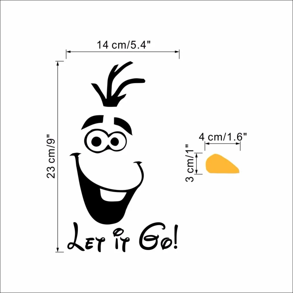 Олаф "let it go" забавная Новинка сиденье для унитаза/Наклейка/наклейка Модные 3D наклейки на стену украшение дома YYY