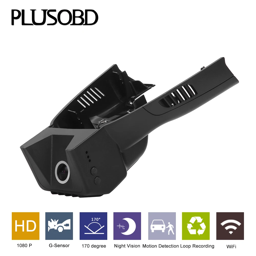 Автомобильный видеорегистратор PLUSOBD Wi Fi Full HD 1080P запись цикла H264 из алюминиевого