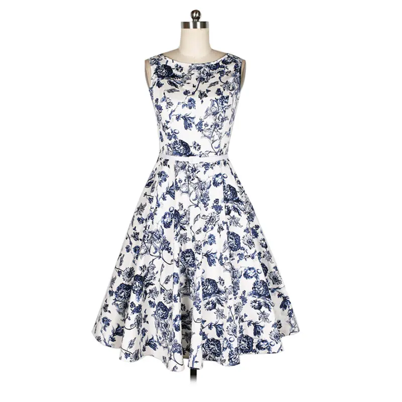 Wholesale 2017 Summer Women Vintage Dress Sleeveless 50 60s Audrey Tunic Dress Tropical Floral Vestidos Party Dresses Office Lady Feminino Buy Cheap 2017 Summer Women Vintage Dress Sleeveless 50 60s Audrey Tunic Dress Tropical Floral Vestidos Party Dresses Office Lady Feminino