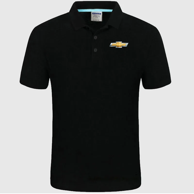 Высокое качество логотип crocodil Логотип Chevrolet Polo классический бренд Мужская рубашка поло мужская повседневная однотонная с коротким рукавом хлопковые рубашки-поло - Цвет: Черный