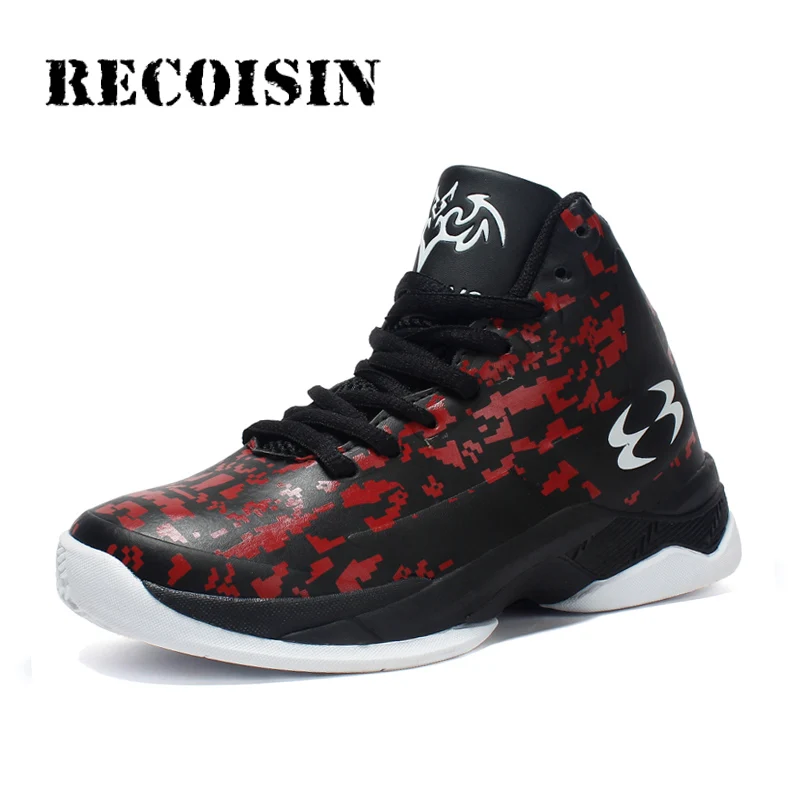 

RECOISIN High-top Kids Basketball Shoes For Boys Cushioning Breathable Children Sneakers Anti-skid Athletic child Sport Shoes