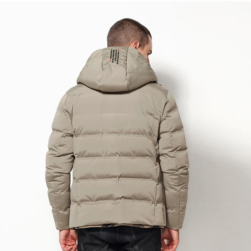 BOSIBIO зимняя мужская куртка, модные плотные куртки и пальто, приталенные ветрозащитные мужские парки с капюшоном, Новое поступление 8157