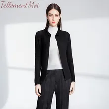 Cardigans for Women Solid Long Sleeve Loose Casual Cardigan Pleated Thin Slim Short Jacket Female Office Work Outerwear Coat