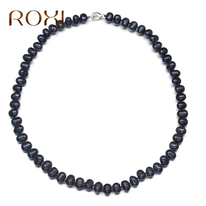 ROXI винтажное блестящая жемчужина, ожерелье для женщин, Модное Чёрное жемчужное массивное ожерелье, свадебные украшения, макси колье