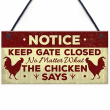 Meijiafei куриные знаки Предупреждение ющий знак для ворот сад Забавный куриный курятник знак на дом Новинка знаки для цыпленка 1" X 5"