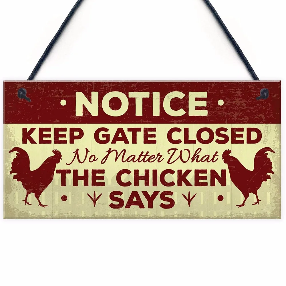 XXUV Chicken Gifts Hanging Warning Sign for Gate Garden Funny Chicken Coop Hen House Sign Novelty Gifts for Chicken 12x8 Inches XXUV Chicken Gifts Hanging Warning Sign for Gate Garden Funny Chicken Coop Hen House Sign Novelty Gifts for Chicken 12x8 Inches