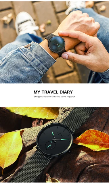 CIVO Fashion Watch Men Waterproof Slim Mesh Strap Minimalist Wrist Watches For Men Quartz Sports Watch Clock Relogio Masculino -