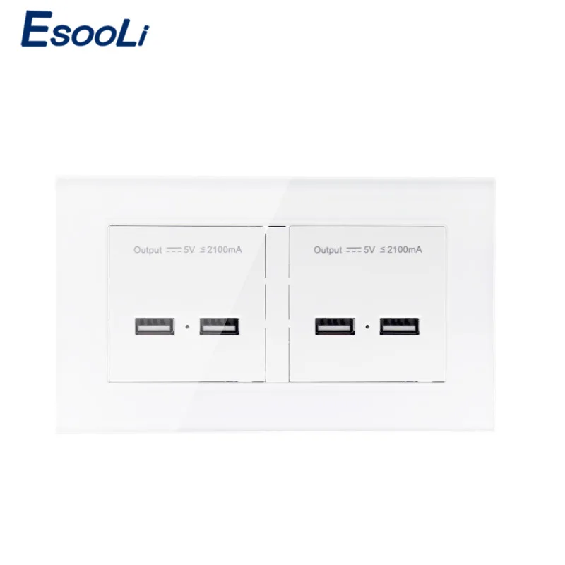Esooli настенная розетка 4 USB умный индукционный зарядный порт для мобильного 5V 4.2A