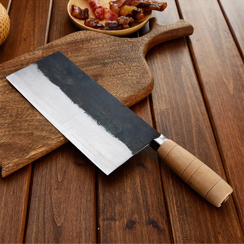 QinS Handmade Forged Kitchen Knife Mulberry Slicing Knife Professional Chinese Style Chef Cutting Meat Vegetable Knife Cleaver QinS Handmade Forged Kitchen Knife Mulberry Slicing Knife Professional Chinese Style Chef Cutting Meat Vegetable Knife Cleaver