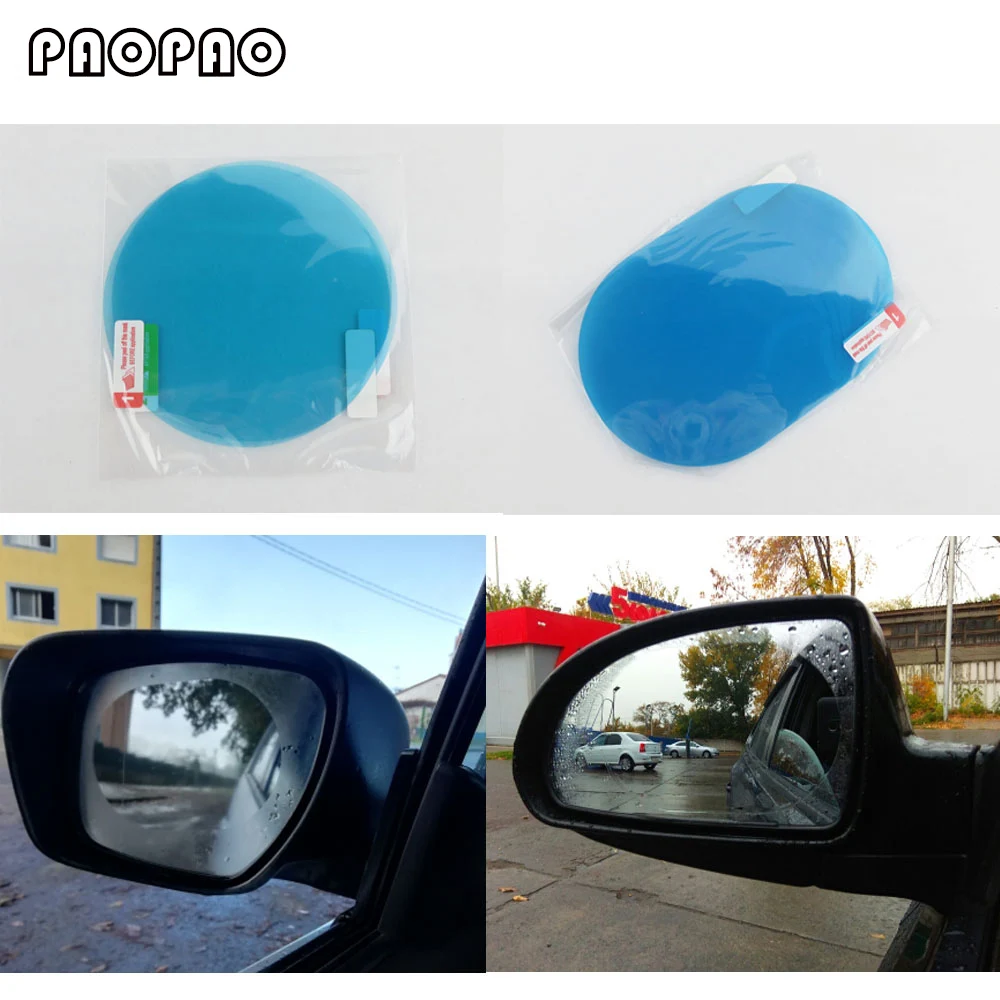 

2PCS/Set Anti Fog Car Mirror Window Clear Film Car Rearview Mirror Protective Film Waterproof Rainproof Car Sticker