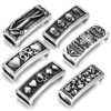 Stainless Steel Slide Charms Rectangle Skull Punk Patterned Slider Bead Fit 12*6mm Flat Leather DIY Men Jewelry Making Supplies ► Photo 2/6